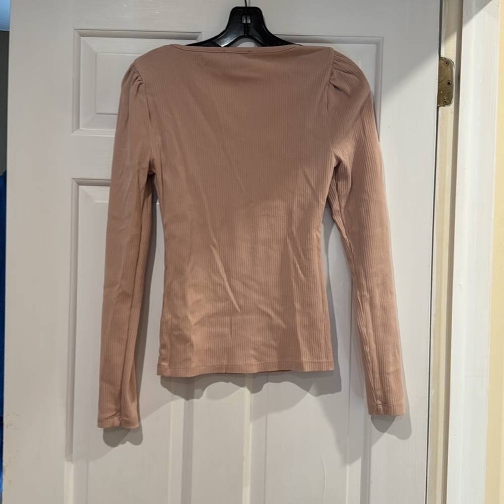 J. Crew Puff Shoulder Ribbed Top - Picture 3 of 5